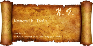 Nemcsik Iván névjegykártya